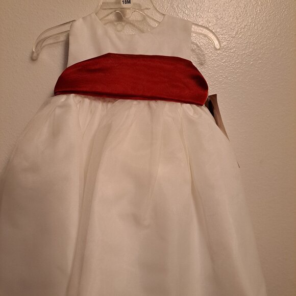 NWT US Angels Toddler Sleeveless Satin Flower Girl,Communion Dress With Sash - Picture 9 of 11